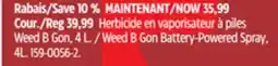 Canadian Tire Scotts Weed B Gon Battery-Powered Spray, 4L offer