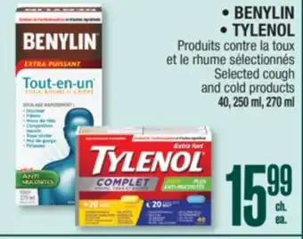 Jean Coutu BENYLIN, TYLENOL Selected cough and cold products offer