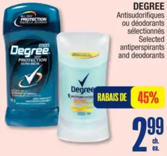 Jean Coutu DEGREE Selected antiperspirants and deodorants offer