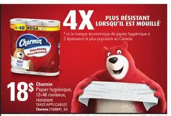 Provigo CHARMIN PAPIER HYGIÉNIQUE, 12=48 ROULEAUX, RÉSISTANT | CHARMIN offer