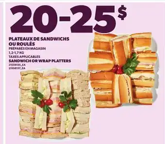 Provigo PLATEAUX DE SANDWICHS OU ROULÉS, 1,2-1,7 KG | SANDWICH OR WRAP PLATTERS offer
