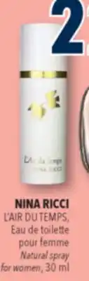 Familiprix NINA RICCI, L'AIR DU TEMPS, Natural spray for women offer