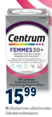 Familiprix CENTRUM, Selected vitamin and mineral supplements offer