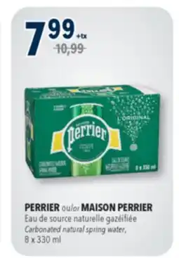Familiprix MAISON PERRIER or PERRIER, Carbonated natural spring water offer