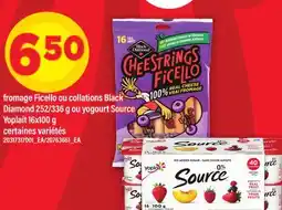 Maxi FROMAGE FICELLO OU COLLATIONS BLACK DIAMOND, 252/336 G OU YOGOURT SOURCE YOPLAIT offer