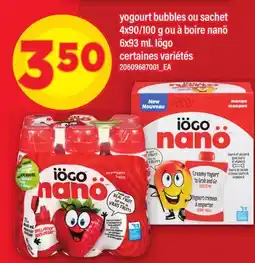 Maxi YOGOURT BUBBLES OU SACHET, 4X90/100 G OU À BOIRE NANÖ, 6X93 ML IÖGO offer