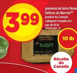 Maxi POMMES DE TERRE RUSSET DÉLICES DU MARCHÉ, SAC DE 10 LB offer