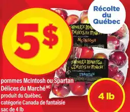 Maxi POMMES MCINTOSH OU SPARTAN DÉLICES DU MARCHÉ, SAC DE 4 LB offer