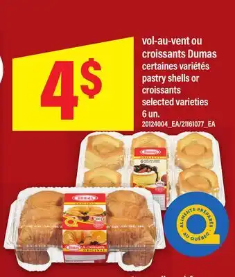 Maxi VOL-AU-VENT OU CROISSANTS DUMAS | PASTRY SHELLS OR CROISSANTS, 6 un offer