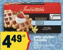 Marché Adonis GAUFRE SURGELÉES IRRÉSISTIBLE | IRRÉSISTIBLE FROZEN WAFFLES offer