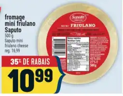 Marché Adonis FROMAGE MINI FRIULANO SAPUTO | SAPUTO MINI FRIULANO CHEESE offer