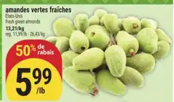 Marché Adonis Amandes vertes fraîches | Fresh green almonds offer