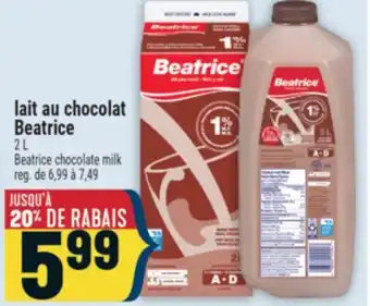 Marché Adonis LAIT AU CHOCOLAT BEATRICE | BEATRICE CHOCOLATE MILK offer