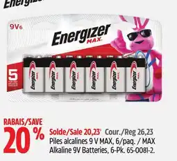 Canadian Tire MAX Alkaline 9V Batteries offer