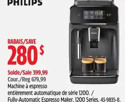 Canadian Tire Phillips Fully-Automatic Espresso Maker, 1200 Series offer