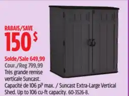 Canadian Tire Suncast Extra-Large Vertical Shed offer