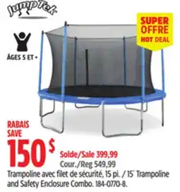 Canadian Tire JumpTek 15´ Trampoline and Safety Enclosure Combo offer