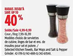 Canadian Tire MASTER CHEF Selected Kitchen Towels, Bar Mops and Salt & Pepper Grinder offer