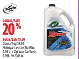 Canadian Tire Turtle Wax Zip Wax Car Wash, 2.95L offer