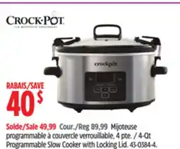 Canadian Tire Crock Pot 4-Qt Programmable Slow Cooker with Locking Lid offer