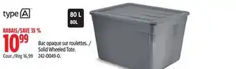 Canadian Tire Type A Solid Wheeled Tote offer