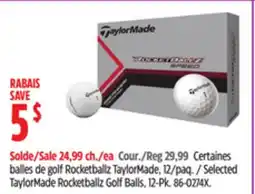 Canadian Tire Selected TaylorMade Rocketballz Golf Balls, 12-Pk offer