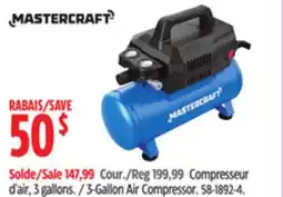 Canadian Tire Mastercraft 3-Gallon Air Compressor offer