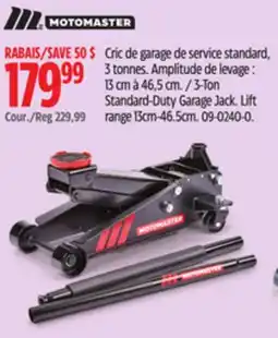 Canadian Tire MotoMaster 3-Ton Standard-Duty Garage Jack offer