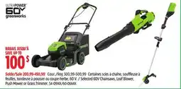 Canadian Tire Greenworks Selected 60V Chainsaws, Leaf Blower, Push Mower or Grass Trimmer offer