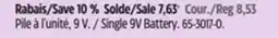 Canadian Tire Duracell Single 9V Battery offer