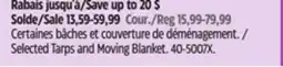 Canadian Tire Selected Tarps and Moving Blanket offer