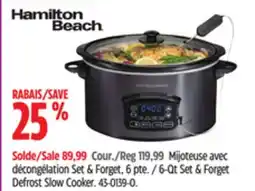 Canadian Tire Hamilton Beach 6-Qt Set & Forget Defrost Slow Cooker offer