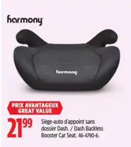 Canadian Tire Dash Backless Booster Car Seat offer
