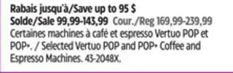 Canadian Tire Selected Vertuo POP and POP+ Coffee and Espresso Machines offer