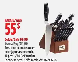 Canadian Tire Vida By Paderno 14-Pc Premium Japanese Steel Knife Block Set offer