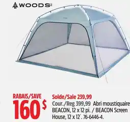 Canadian Tire WOODS BEACON Screen House, 12 x 12´ offer