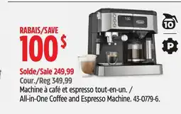 Canadian Tire All-in-One Coffee and Espresso Machine offer