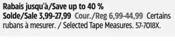 Canadian Tire MASTERCRAFT Certains rubans à mesurer offer