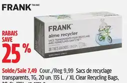 Canadian Tire Frank XL Clear Recycling Bags, 20-Ct offer