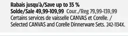 Canadian Tire Selected CANVAS and Corelle Dinnerware Set offer