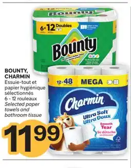 Brunet BOUNTY, CHARMIN Essuie-tout et papier hygiénique sélectionnés 6-12rouleaux offer