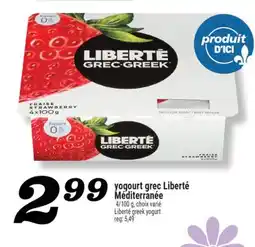 Marché Richelieu YOGOURT GREC LIBERTÉ MÉDITERRANÉE | LIBERTÉ GREEK YOGURT offer