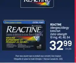 Uniprix REACTINE Allergies/Allergy Extra fort/ Extra-strength offer