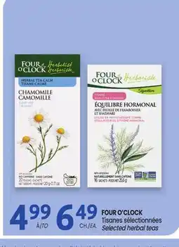 Uniprix FOUR O'CLOCK Tisanes sélectionnées /Selected herbal teas offer
