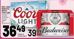 Metro BIÈRE LABATT BUDWEISER, MOLSON COORS LIGHT | BEER offer