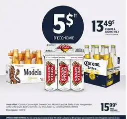 Metro CORONA, CORONA LIGHT, CORONA CERO, MODELO ESPECIAL, STELLA ARTOIS, HOEGAARDEN offer