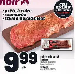 Metro POITRINE DE BOEUF LESTERS | LESTERS BEEF BRISKET offer