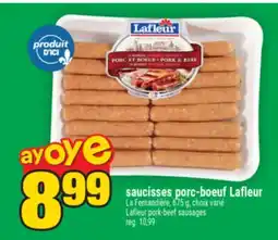 Super C saucisses porc-boeuf Lafleur LaFernandière | Lafleur pork-beef sausages offer
