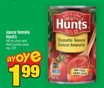 Super C sauce tomate Hunt's | Hunt's tomato sauce offer