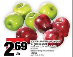 Super C pommes délicieuses rouges ou granny smith | red delicious or granny smith apples offer